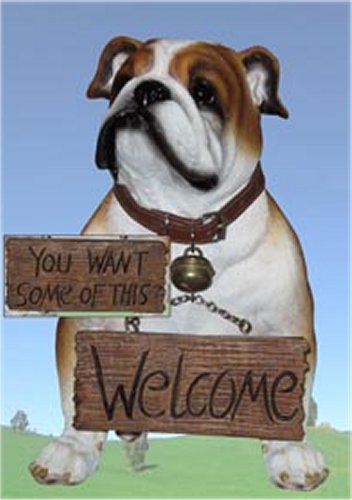 DGD30079 Butkus Sitting Welcome Bulldog
